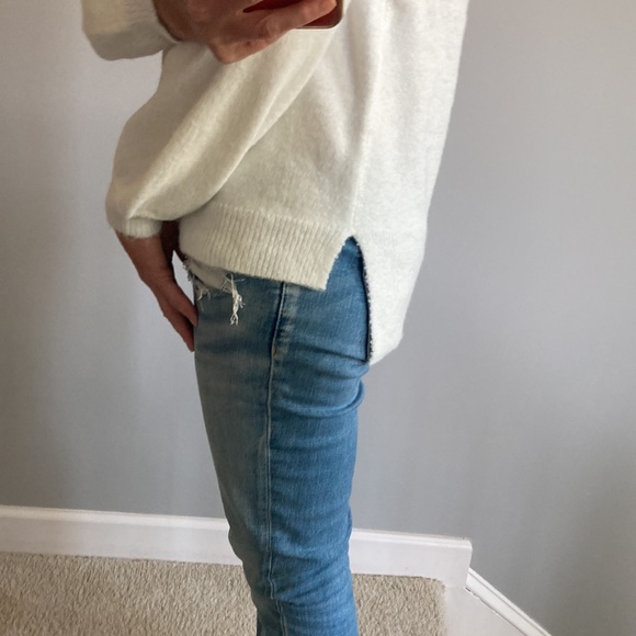 White Long Sleeve Crew Neck Sweater - Picture 7 of 10